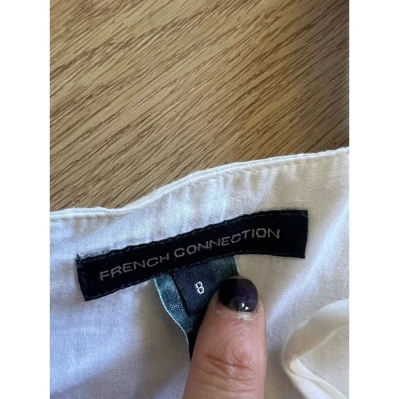 French Connection White Dress Sleeveless Tiered Mini Casual Summer - Picture 4 of 6